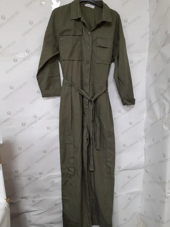 PROMOD TALL BUTTON UP JUMPSUIT IN ARMY GREEN SIZE 10