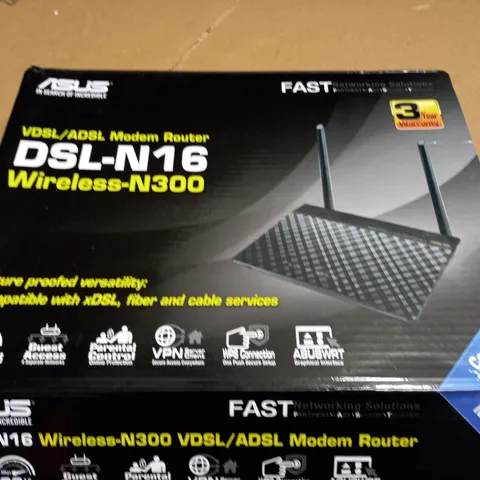 BOXED ASUS VDSL/ADSL MODEM ROUTER DSL-N16 WIRELESS N300
