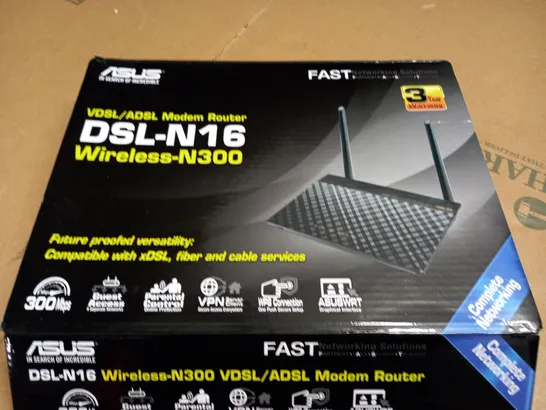 BOXED ASUS VDSL/ADSL MODEM ROUTER DSL-N16 WIRELESS N300