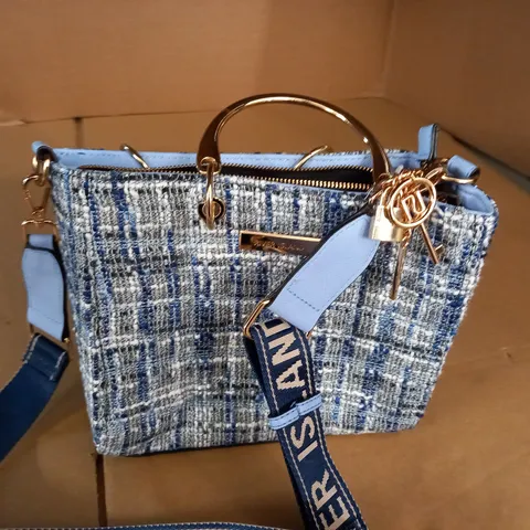 RIVER ISLAND BLUE TEXTURED BAG