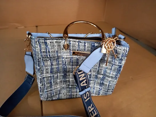 RIVER ISLAND BLUE TEXTURED BAG