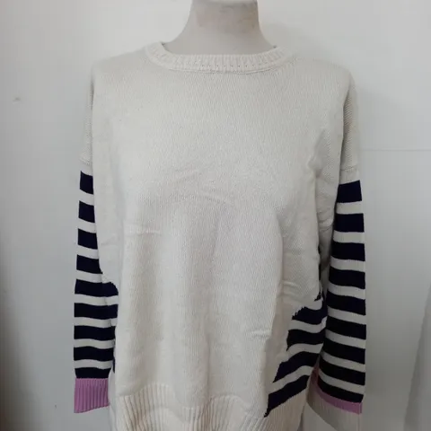 APPROXIMATELY 10 ASSORTED ITEMS OF WOMEN CLOTHING TO INCLUDE WHITE STUFF JUMPER IN SIZE 16, MR MAX CARDIGAN IN SIZE L, KIM&CO JACKET IN SIZE XL