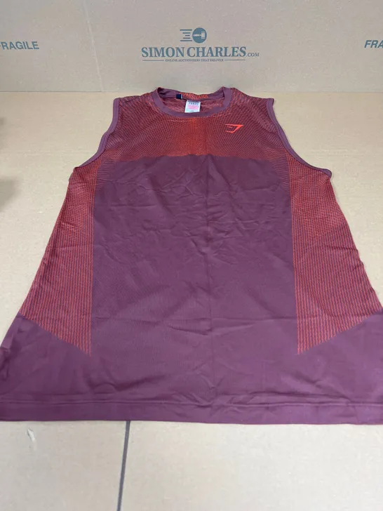 GYMSHARK TRAINING VEST IN DARK ORANGE SIZE MEDIUM