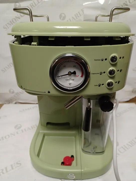 SWAN RETRO ONE TOUCH ESPRESSO MACHINE - GREEN