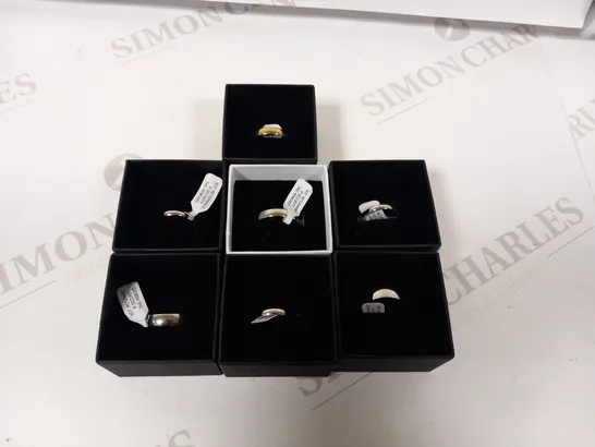 7 ASSORTED 9CT GOLD/WHITE GOLD PERSONALISED WEDDING BANDS RRP £1000