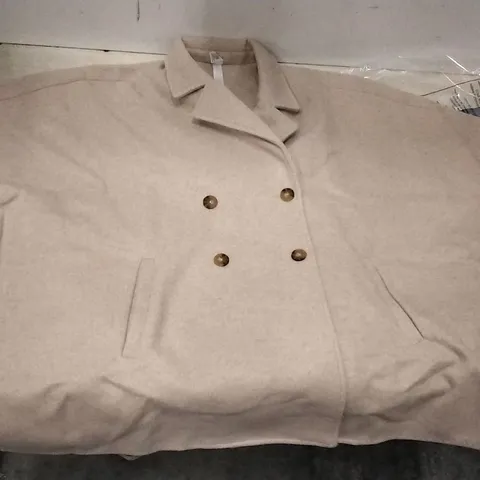 BOX OF APPROXIMATELY 10 MARLA WYNNE DOUBLE BRASTED CAPE COAT LIGHT OATMEAL - SIZE SMALL