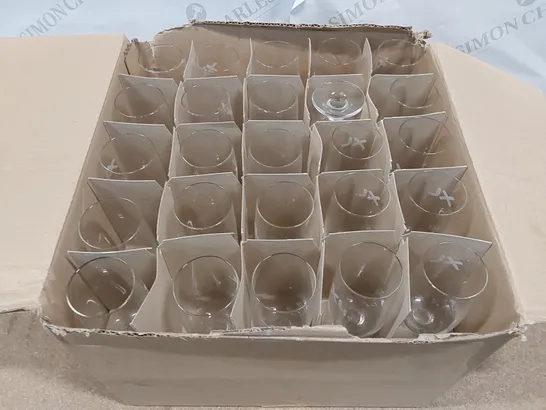 BOX OF APPROXIMATELY 45X VIRO WINE GLASSES - SIZE UNSPECIFIED (1 BOX)