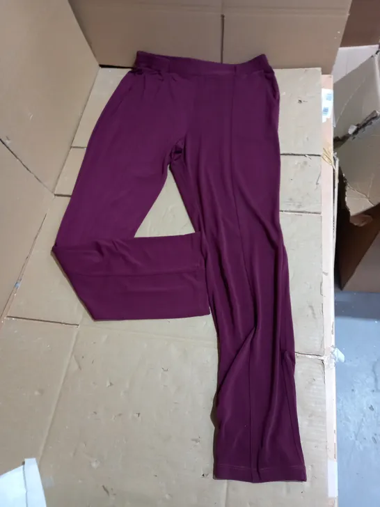 NINA LEONARD LOUNGE TROUSERS DEEP WINE UK LARGE 