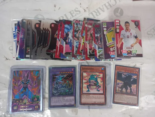 LOT OF ASSORTED TRADING CARDS TO INCLUDE YU-GI-OH, DRAGONBALL, AND PANINI