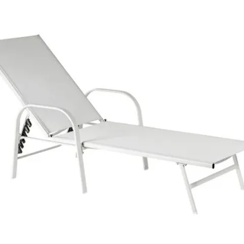 BOXED HARBOUR HOUSEWARES SUSSEX SUN LOUNGER WHITE