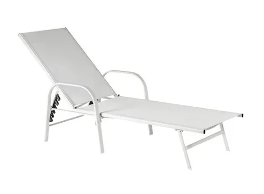 BOXED HARBOUR HOUSEWARES SUSSEX SUN LOUNGER WHITE