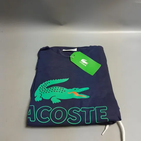 NEW LACOSTE MENS T-SHIRT AND SHORTS SET NAVY BLUE M