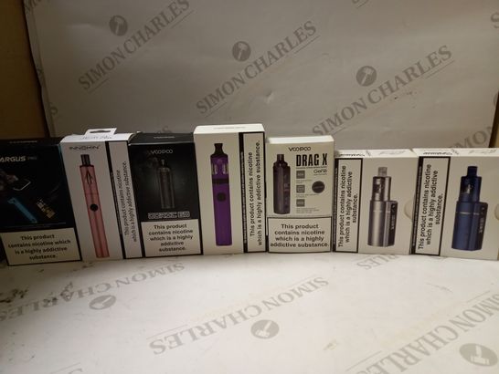 LOT OF APPROX 20 E-CIGARETTES TO INCLUDE VOOPOO DRAG X, VOOPOO DORIC 60, INNOKIN JEMPEN, ETC 