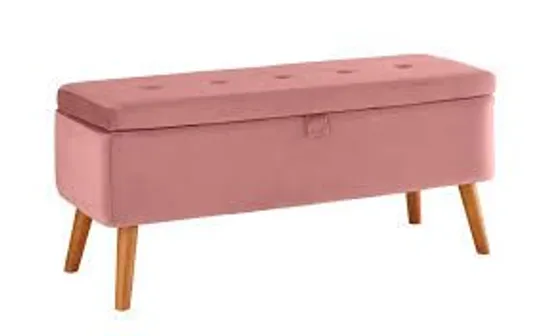 BOXED ISABELLA PINK FABRIC STORAGE OTTOMAN (1 BOX)