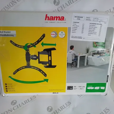 HAMA 37 TO 75 INCH VESA COMPATIBLE TV WALL BRACKET