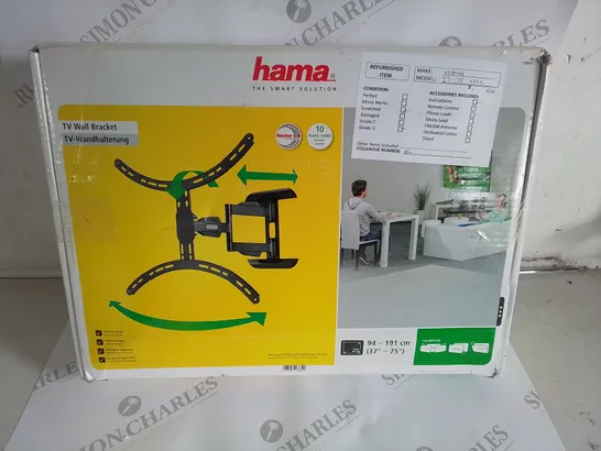 HAMA 37 TO 75 INCH VESA COMPATIBLE TV WALL BRACKET