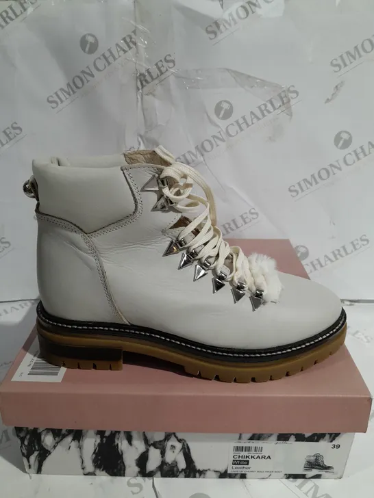 MODA IN PELLE CHIKKARA HIKER BOOTS WHITE LEATHER UK 6