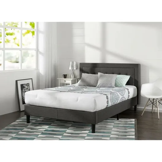 BOXED ALLENWOOD BUTTON TUFTED UPHOLSTERED BED FRAME WITH HEADBOARD // SIZE UNSPECIFIED (1 BOX)