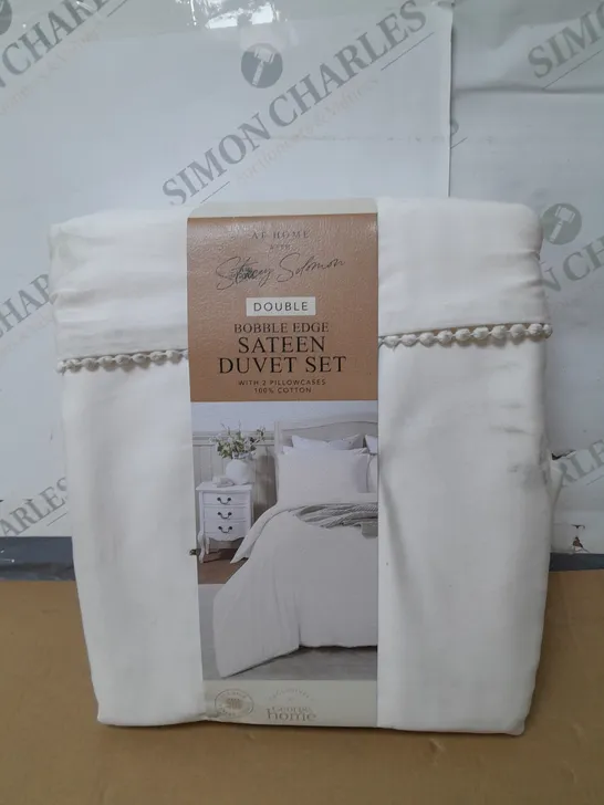 STACEY SOLOMON WHITE BOBBLE EDGE DUVET SET - DOUBLE