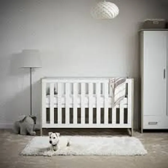 BOXED OBABY NIKE COT BED IN GREY WASH & WHITE - 2 BOXES