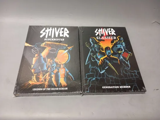 THREE ASSORTED SEALED SHIVER BOOKS TO INCLUDE; BLOCKBUSTER LEGENDS OF THE SILVER SCREAM AND SLASHER GENERATION MURDER