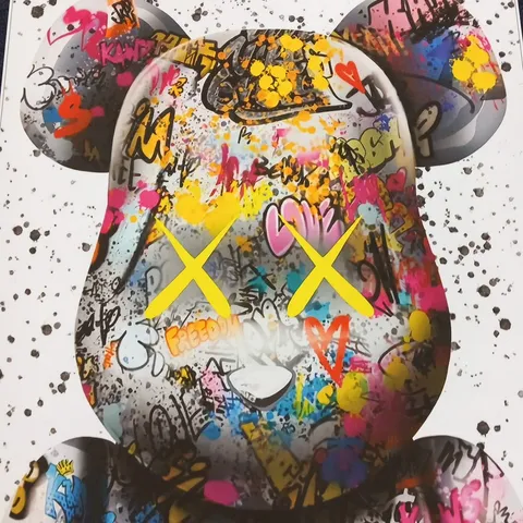 GRAFFITI XX EYES BEAR CANVAS PRINT