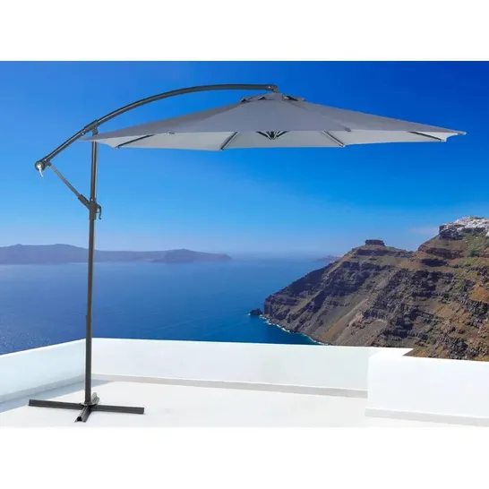 BOXED RAVNA 300CM CANTILEVER PARASOL - GREY (1 BOX)