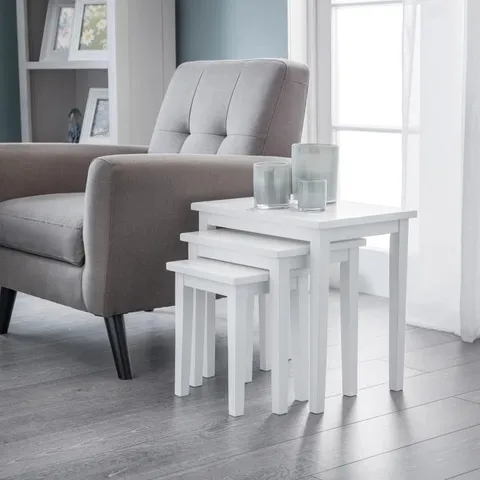 BOXED ELVINA 3 PIECE NEST OF TABLES WHITE