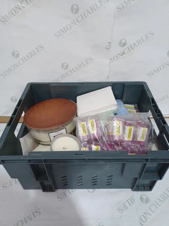 BOX TO CONTAIN APPROXIMATELY 30 ASSORTED RELAXATION PRODUCTS, INCLUDES, CANDLES, WAX MELTS & OTHER SCENTED ITEMS  