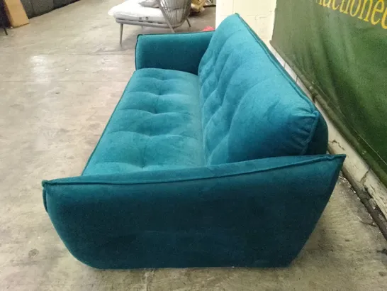 QUALITY ITALIAN DESIGNER SEVILLE LARGE SOFA - TEAL VELVET FABRIC