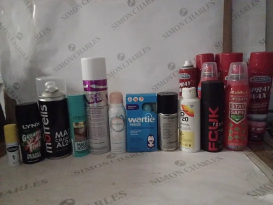 BOX OF HOUSEHOLD ITEMS TO INCLUDE P20 SPF 50+ , FIRE EXTINGUISHER TECHNOLOGIES , ETC