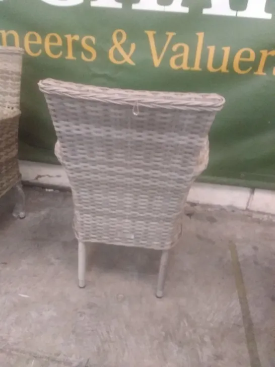 X4 RATTAN EFFECT GARDEN CHAIRS GREY