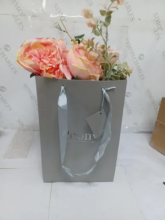 BOXED FAUX FLOWER ARRANGEMENT WITH VASE AND FRESH FLOWER ROOM SCENT