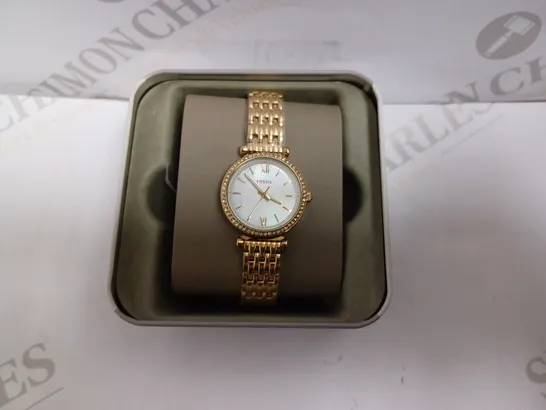 FOSSIL GOLD EFFECT WATCH WITH MOTHER OF PEARL EFFECT FACE