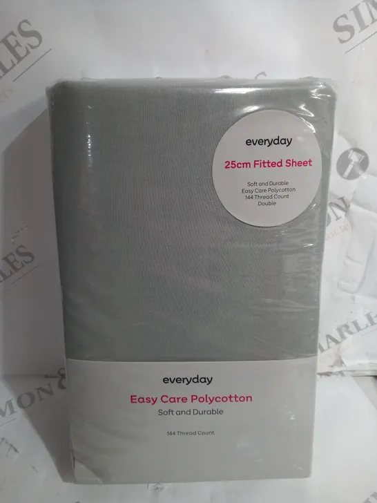 EVERYDAY 25CM FITTED SHEET IN GREY FOR DOUBLE BED