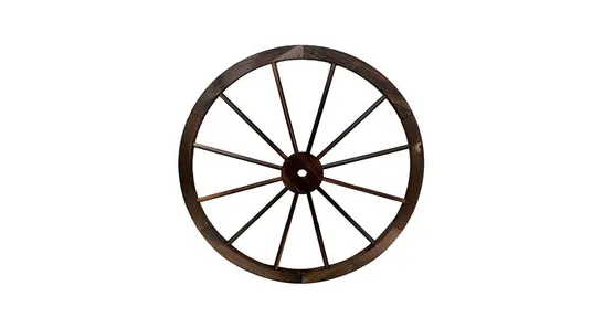 BOXED COSTWAY DECORATIVE VINTAGE WOOD GARDEN WAGON WHEEL (1 BOX)