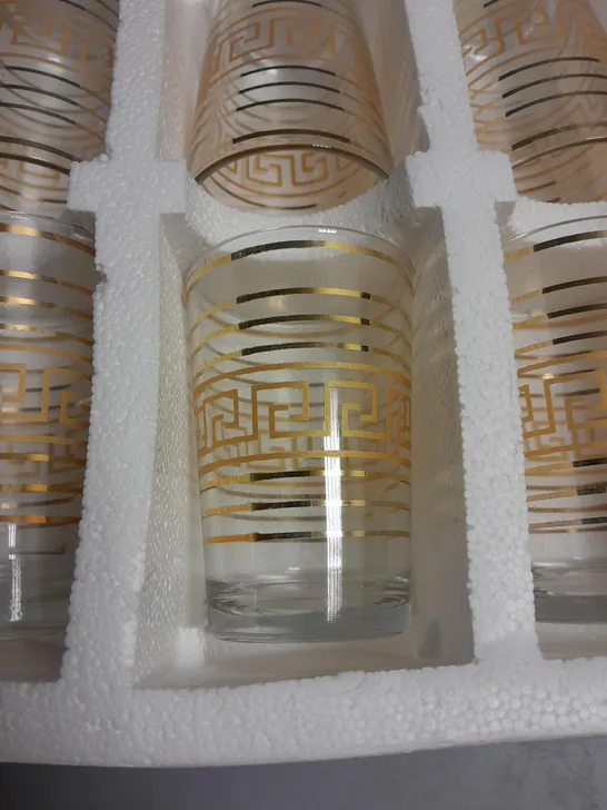 SET OF 6 BOXED EBC COLLECTIE CRYSTAL WATER SET GLASSES