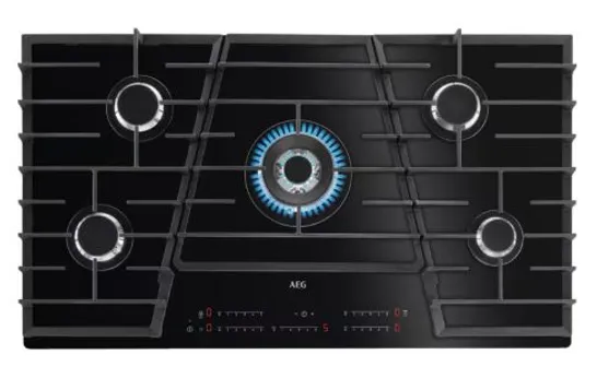 AEG HVB95450IB 9000 TOUCH SURE GAS ON GLASS HOB 90CM