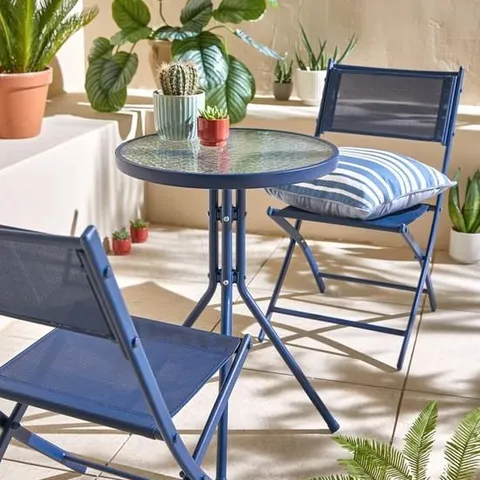 BOXED HAWAII 3 PIECE BISTRO SET - BLUE (1 BOX)