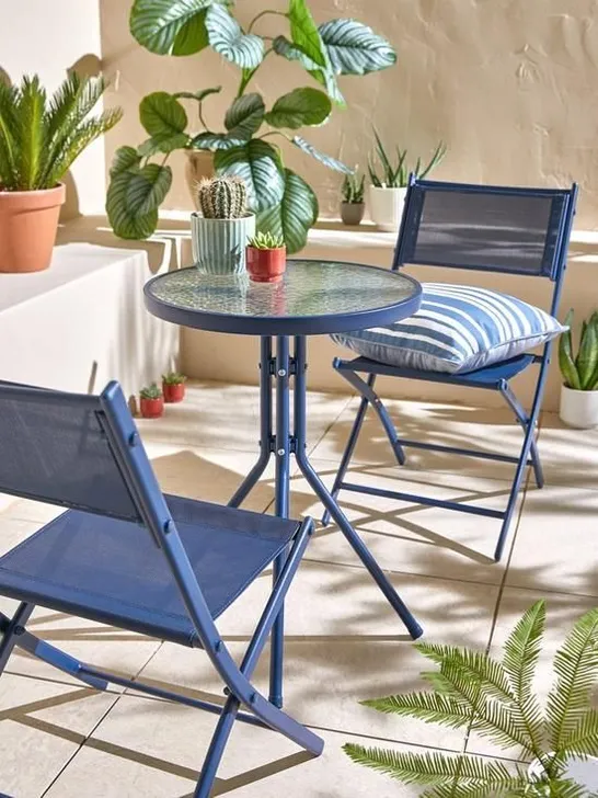 BOXED HAWAII 3 PIECE BISTRO SET - BLUE (1 BOX)