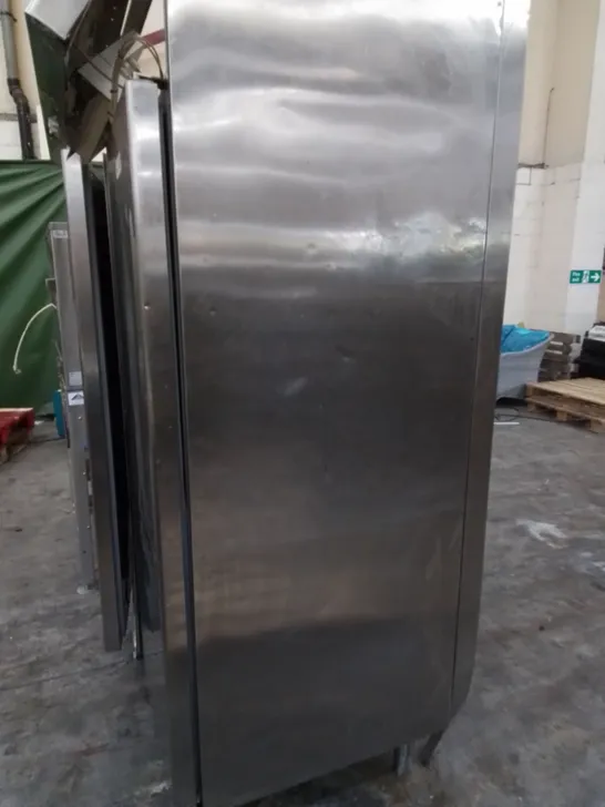 COMMERCIAL STAINLESS DOUBLE DOOR REFRIGERATED FOOD STORAGE UNIT 