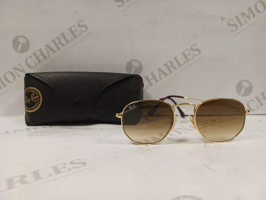 BOXED RAY BAN HEXAGONAL FLAT LENSES IN GOLD 