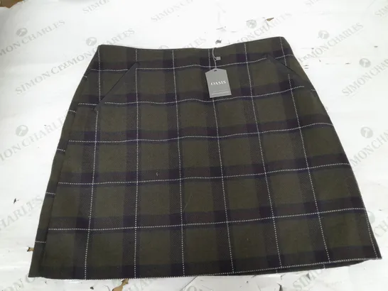 OASIS GREEN TARTAN SKIRT - 14