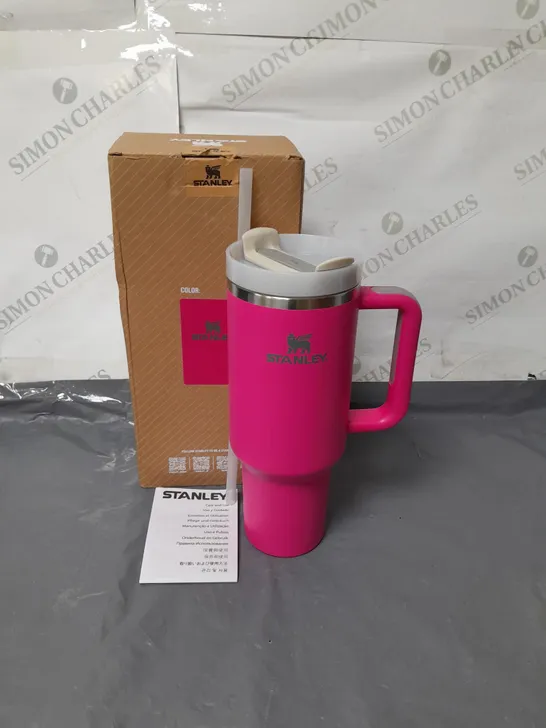 BOXED STANLEY QUENCHER H2.0 TUMBLER WITH STRAW HOT PINK