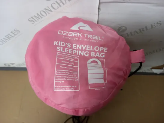 OZARK TRAIL KIDS ENVELOPE SLEEPING BAG - PINK