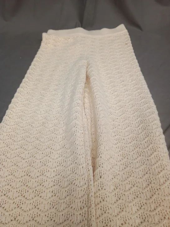 MNG CREAM KNITTED BAGGY PANTS - SMALL