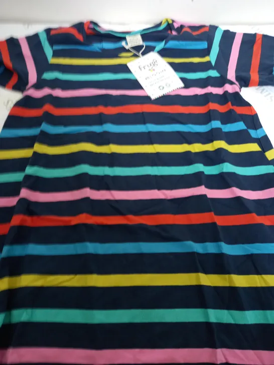 FRUGI NAOMI DRESS IN INDIA INK STRIPE - SIZE 10