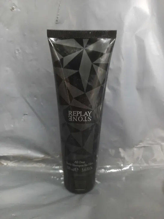 BOX OF APPROX 60 REPLAY STONE ALL OVER BODY SHAMPOO FOR HIM 100ML