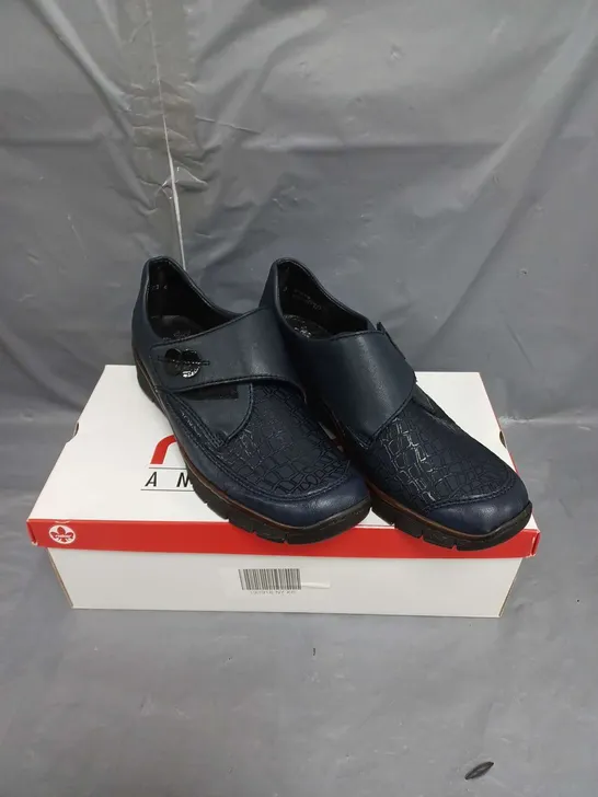 RIEKER LADIES VELCRO FASTENING SHOES BLUE SIZE EU 39