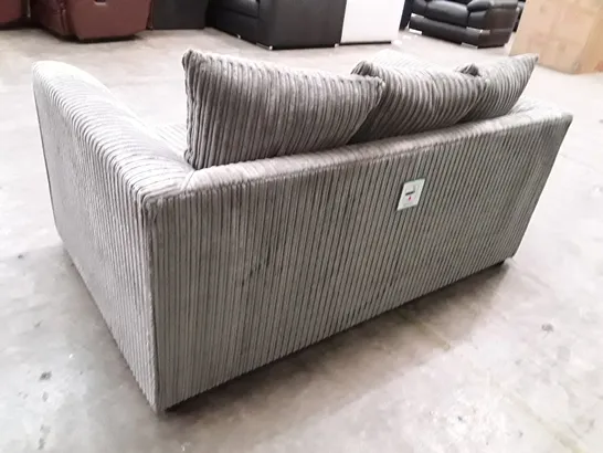 QUALITY DESIGNER 2 SEATER SOFA - GREY JUMBO CORD FABRIC